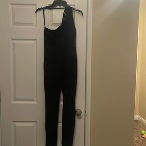 One strap black jumpsuit